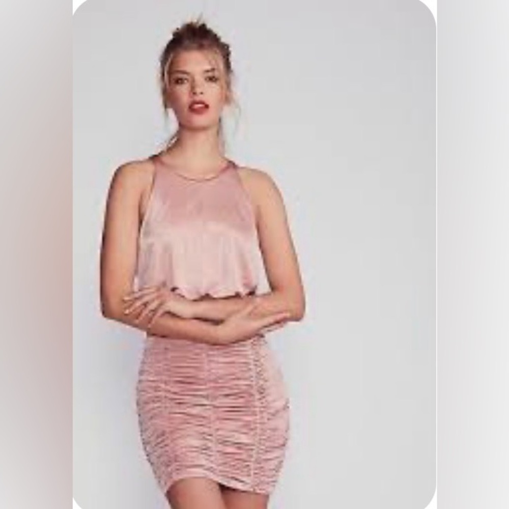 Free People Holdon Ruched Bodycon Mini Dress